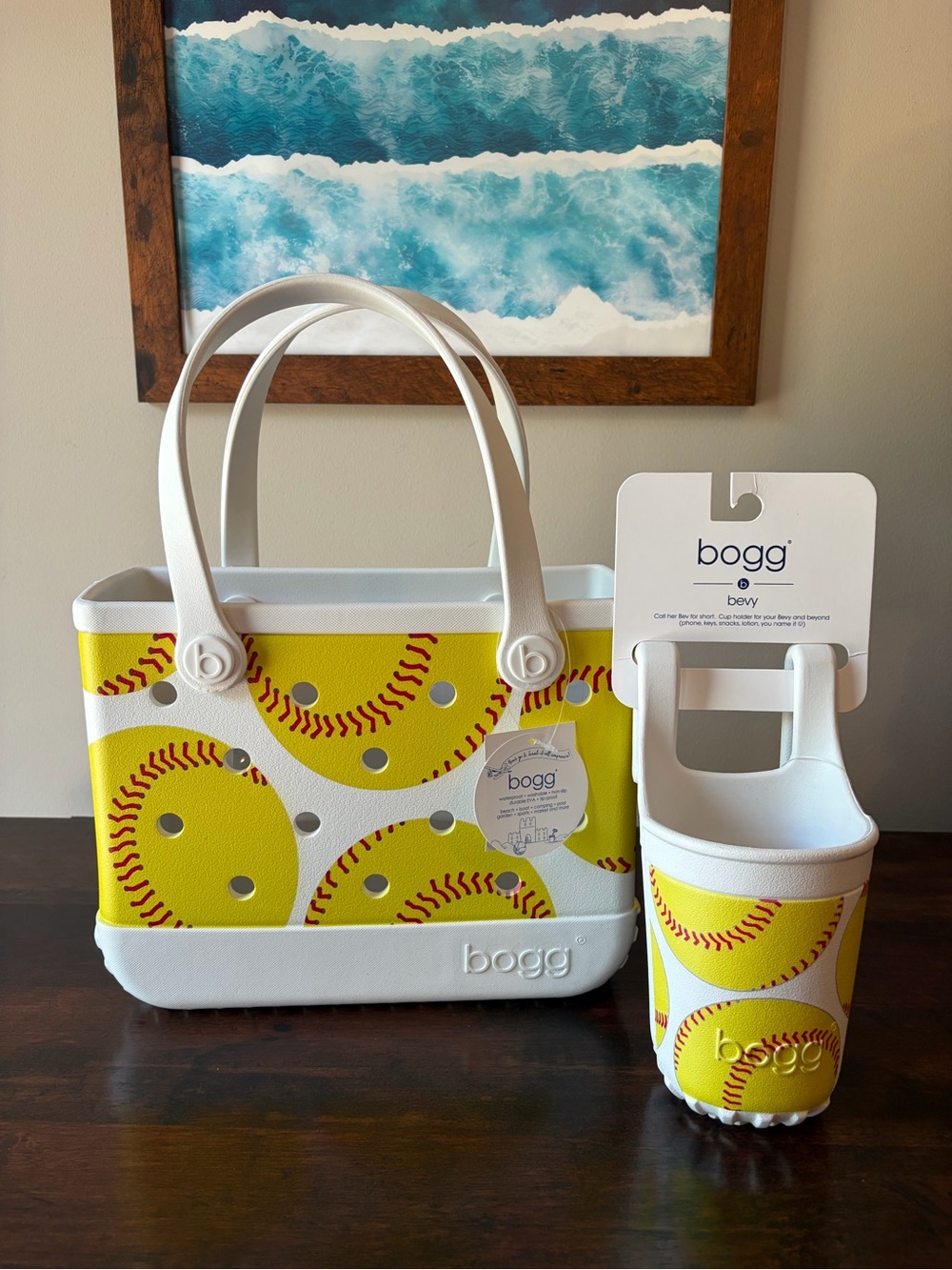 New Bogg Bag Bity “Play Ball” Fastpitch Softball and Matching Bevy drink holder